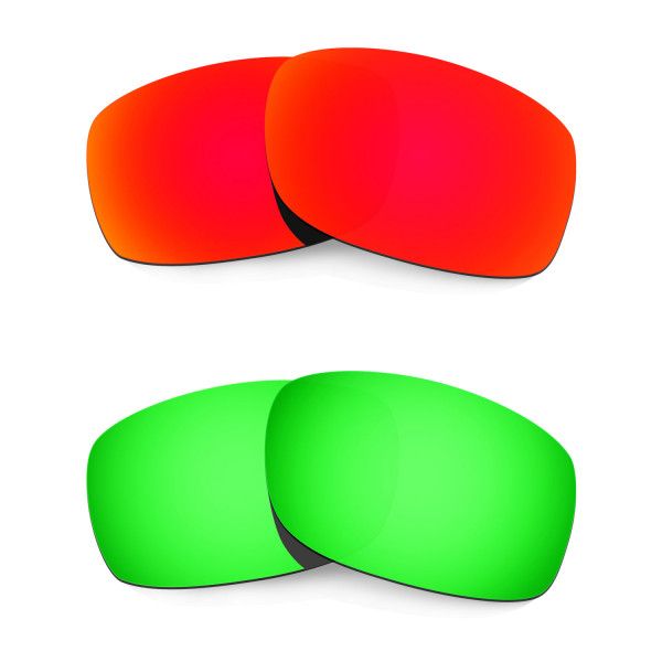 Hkuco Mens Replacement Lenses For Oakley Fives Squared Red/Emerald Green Sunglasses